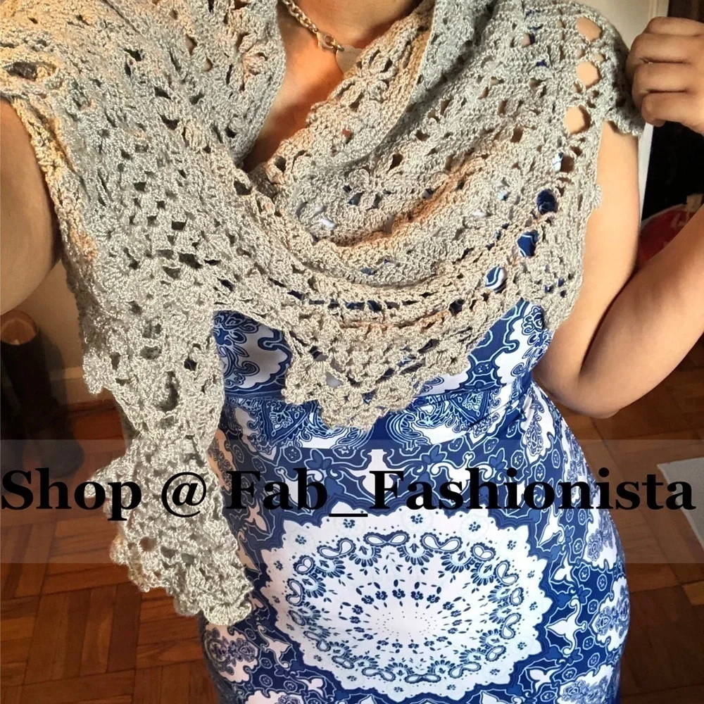 💰 Knit scarf coverup floral knit